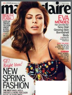 MARIE CLAIRE MARCH 2012 EVA MENDES HUGE FASHION ISSUE BAGS HEELS