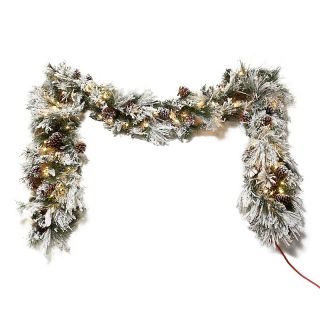187 399 colin cowie colin cowie 9 flocked white garland with lights