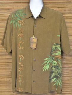 BAHAMA Hawaiian Mens Shirt L Fellini Floral Liqueur Embroidered NWT