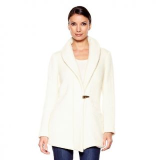 LUXE by Irina Swing Cardigan with Detachable Faux Fur Collar
