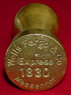 Wells Fargo Co Express 1830 Messenger Brass Wax Sealer