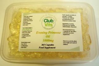 Club Vits Evening Primrose Oil 1000mg 365 Capsules