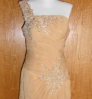 Mason Bridal ♥ Beaded Evening Gown ♥ Size 12 ♥ Suntan Dress with