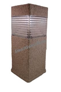 stone block finish fence post solar light is perfect for