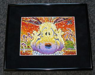 TOM EVERHART SNOOPY NOBODY BARKS IN L.A. FRAMED PROMO PRINT CHARLES