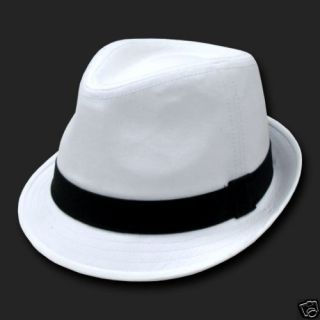 White Black Basic Woven Fedora Hat Hats Fedoras Sz s M