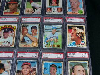 Topps Baseball Lot of 21 Assorted Cards All Graded by PSA