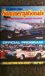  Summernationals Races Official Program Englishtown NJ July 1977