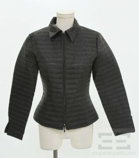 Anne Fontaine Black Quilted Zip Front Felicia Jacket Size 1