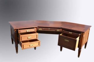 9ft vintage walnut executive desk this modern executive contoured desk
