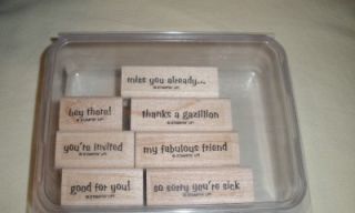  Rubber Stamps Really Retro Words Sayings Greetings Sympathy