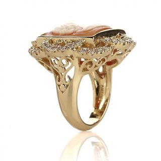 Jewelry Rings Fashion Amedeo NYC® Cornelian and CZ Square Cameo