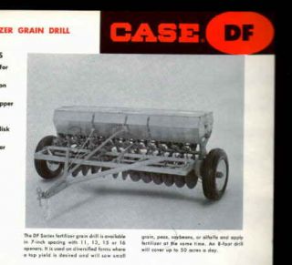 Case DF Fertilizer Grain Drill Specs Brochure 1958