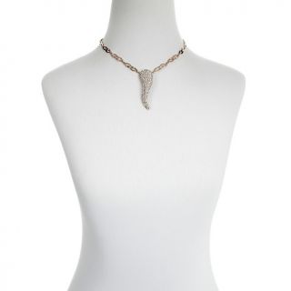 AKKAD AKKAD Corno Clear Crystal Rosetone 16 3/4 Drop Necklace