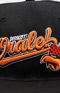 Dissizit The Orale Snapback Cap in Black Orange