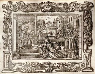 Luthers Bible Engraving 1561 Ester Presented to King