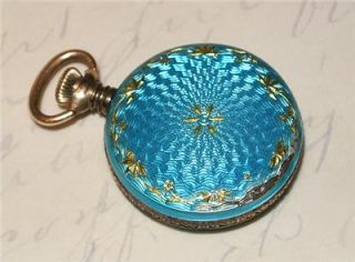 Gorgeous Antique New England Sterling Silver Guilloche Pocket Watch