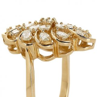 Jewelry Rings Gemstone Scrolled 10K Yellow Gold 0.91ct Diamond