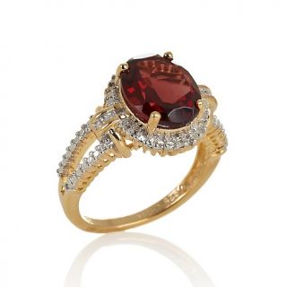 222 476 technibond 3 61ct garnet and diamond accented frame ring note