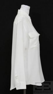 Equipment Femme White Semi Sheer Silk Button Up Top Size Medium