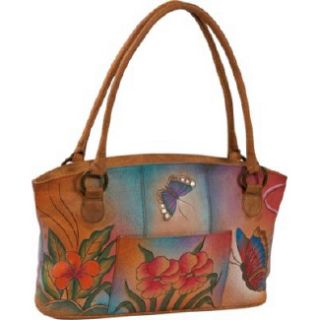 Anuschka Wide Tote   Floral Butterfly Floral
