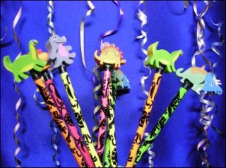 Dinosaur Pencils Dinosaur Erasers Dinosaur Party Favors 8 to A Set