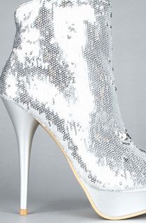 Sole Boutique The Landi XIV Boot in Silver Sequins