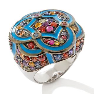 My Precious Rainbow 4.6ct Multicolor Sapphire with Blue Enamel