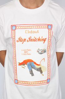 CKDOUT The Stitches Tee in White Concrete