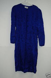  Adrianna Pap'Ell 100 Silk Womens Blue Dress Sz 6