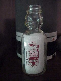 Isalys Vintage Baby face Quart Milk Bottle Red Print 2 Sides