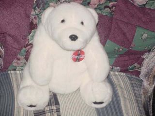 11 Coca Cola White Polar Bear Large Plush 1993 Nice