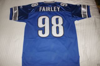 Nick Fairley 98 Detroit Lions Blue NFL Jersey Size 48 50 Med Large