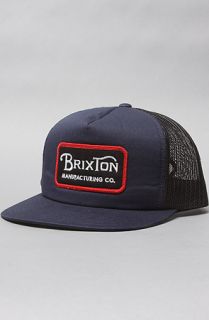 Brixton The Route III Trucker Hat in Navy Black