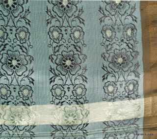 Vintage Sari Hand Woven Brocade Fabric Art Silk Heavy Indian Saree