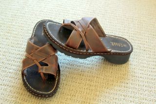 Comfortable Slip On Falls Creek Leather Sandals with Stitching and