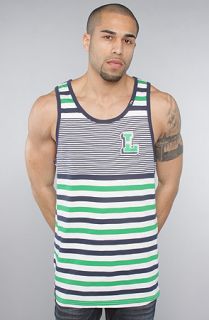 LRG The Letterman Striped Tank in Navy