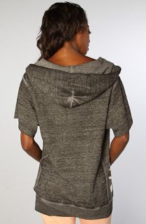 Rebel Yell The Oversized Burnout Cutoff Pullover Hoody in Heather Gray