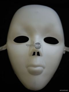 Undecorated Blank White Venetian Whole Face Mask