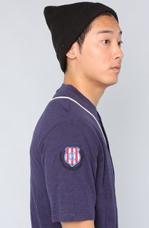 Crooks and Castles The Bully Block Baseball Shirt in Dark Navy