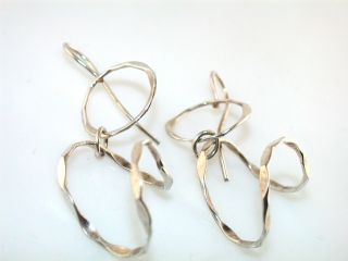 Designer Finola Hammered Drop Sterling Silver Earrings