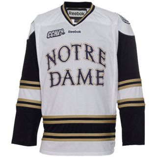 Notre Dame Fighting Irish White Reebok Edge Replica Hockey Jersey