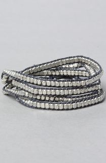 Accessories Boutique The Silver Wrap Bracelet in Navy