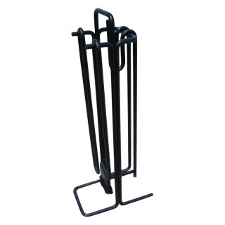 contemporary set of fireplace tools including a stand, broom, tongs