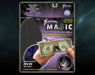 Pen Through Bill by Fantasma Magic DVD Street Trick