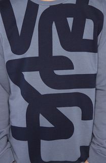 WeSC The Overlay Biggest Crewneck Sweatshirt in Mechanical Blue