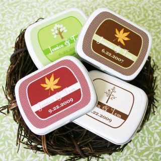  Personalized Fall Autumn Mint Tins Wedding Favor Boxes Favors