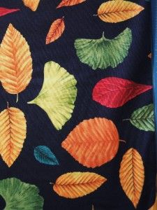 Autumn Song Fall Leaves Leaf Ginkgo Blank Quilting Black Fabric Yard