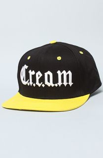 Wutang Brand Limited The CREAM Snapback Cap in Black Yellow