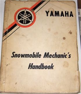  1974 Yamaha Snowmobile Mechanic's Handbook "RARE"